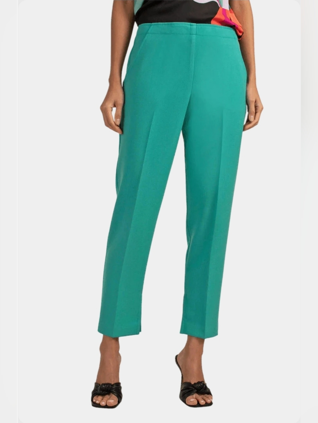 Trina Turk Nwt Pop Pant Side Zipper Cropped Turquoise Size 12